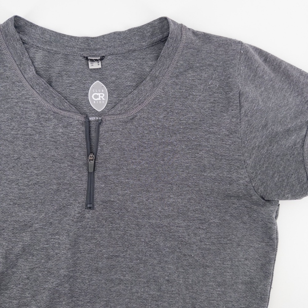 Club Ride Womens S Deer Abby Cycling Jersey Grey Quarter Zip Heathered MTB Shirt